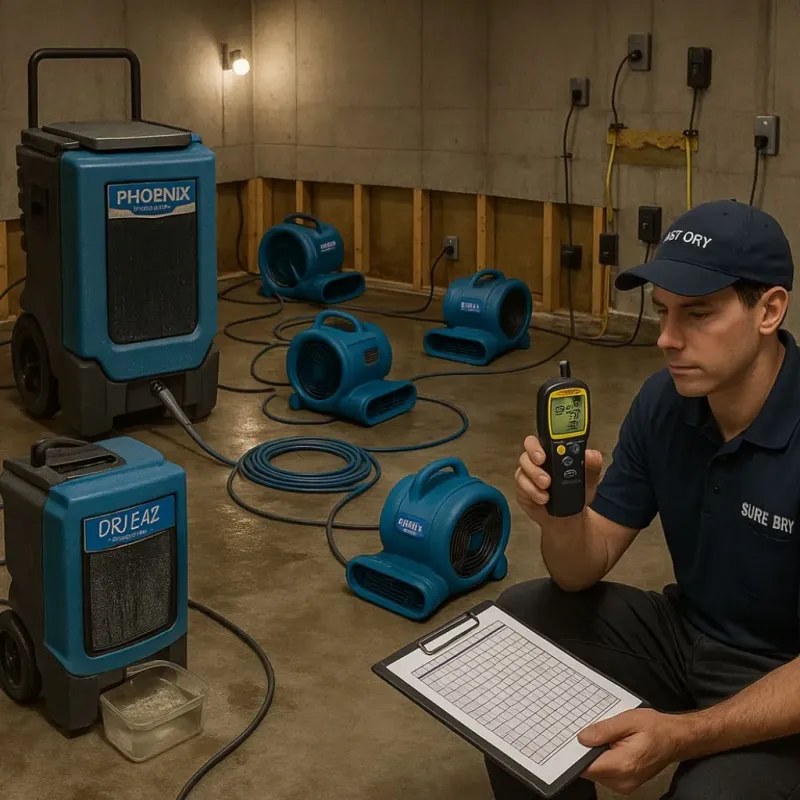 Structural Drying and Dehumidification process in West Liberty, OH